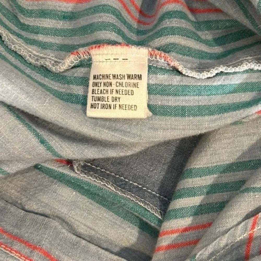 Vintage Levi's Chambray Striped Shirt‎ Mens XL Western Grunge Button Down 90s